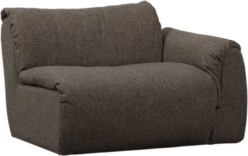 Baggy 1-Zits Met Arm Rechts Geweven Stof Warmgrijs Melange-3