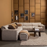 Baggy 1-Zits Geweven Stof Bruin Melange-2