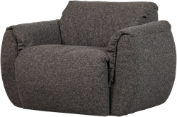 Baggy Draaifauteuil Geweven Stof Warmgrijs Melange