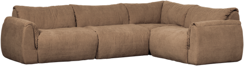 Baggy Hoekbank Rechts Geweven Chenille Bruin