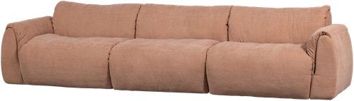 Baggy 3-Zits Bank Geweven Chenille Oud Roze