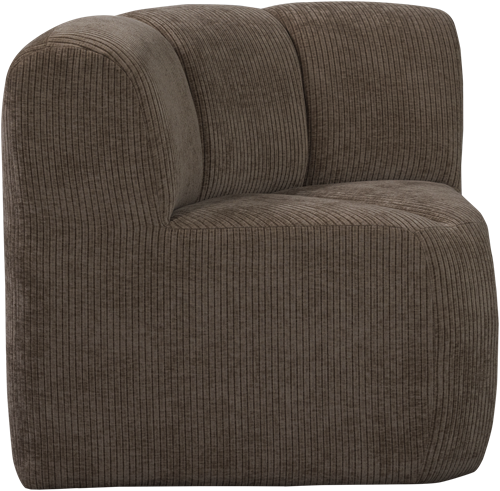 Mojo Eetbankje Hoek Met Rugleuning Ribstof Bruin-2