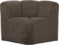 Mojo Eetbankje Hoek Met Rugleuning Ribstof Bruin