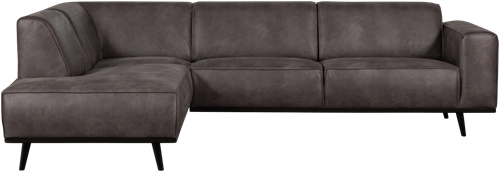 Statement Hoekbank Links Lederlook Donkergrijs-2