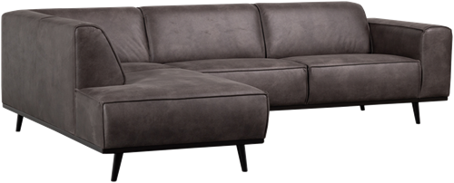 Statement Hoekbank Links Lederlook Donkergrijs-3