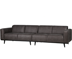 Statement 4-Zits Bank 280 Cm Lederlook Donkergrijs