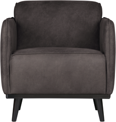 Statement Fauteuil Met Arm Lederlook Donkergrijs