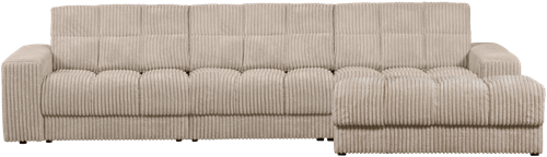 Second Date Chaise Longue Rechts Grove Ribstof Travertin