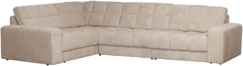 Second Date Hoekbank Links Grove Ribstof Travertin