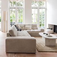 Second Date Hoekbank Rechts Grove Ribstof Naturel-2