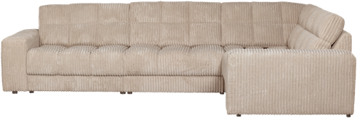 Second Date Hoekbank Rechts Grove Ribstof Travertin-2