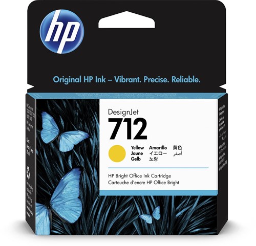 HP inktcartridge 712, 29 ml, OEM 3ED69A, geel