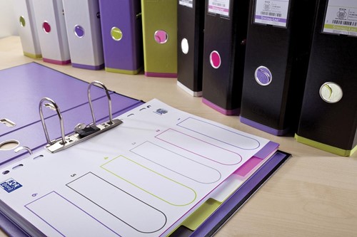 OXFORD MyColour tabbladen, formaat A4, uit gekleurde PP, 11-gaatsperforatie, 6 tabs-2