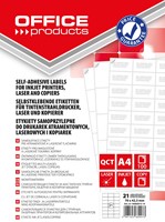 OFFICE products etiketten, wit, rechte hoeken, 100 vel, 70 x 42,3 mm, 21 etiketten per vel