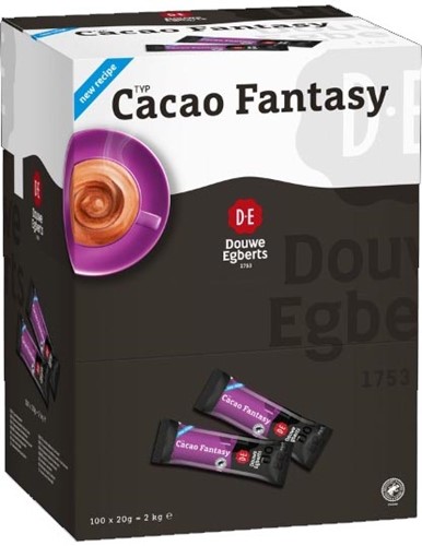 Douwe Egberts instant stick, Cacao fantasy, 20 g, doos van 100 stuks