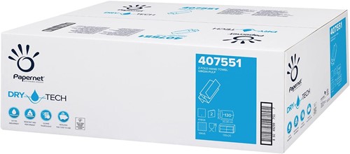 Papernet papieren handdoeken Dry Tech, Z-vouw, 2-laags, 130 vellen, pak van 20 stuks
