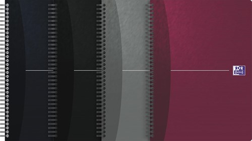 Oxford Office Essentials spiraalschrift, 180 bladzijden, ft 17,6 × 25 cm (B5), 90 vel, geruit 5 mm, geass