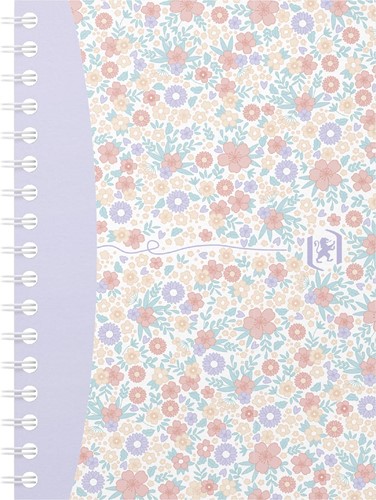 Oxford Floral softcover spiraalschrift, ft A6, 50 vel, geruit 5 mm, 4 geassorteerde designs-3