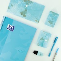 Oxford School Touch Europeanbook spiraalblok, ft A4+, 160 bladzijden, geruit 5 mm, pastel blauw-3