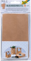 Folia papieren zak, 100 x 55 x 175 mm, pak van 15 stuks, kraft