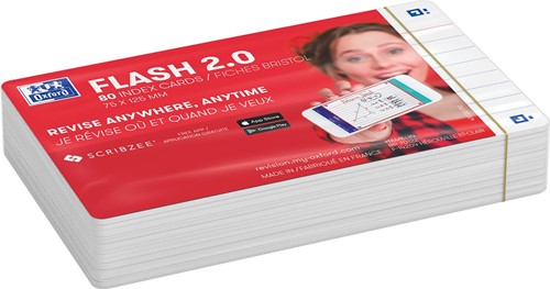 Oxford Flash 2.0 flashcard starterkit, gelijnd, A7, wit, pak van 80 vel-2