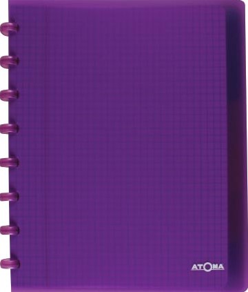 Atoma Trendy schrift, ft A5+, 120 bladzijden, geruit 5 mm, met 6 tabbladen, in geassorteerde kleuren-3