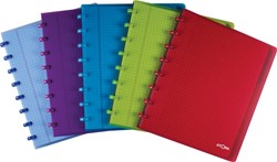 Atoma Trendy schrift, ft A5+, 120 bladzijden, geruit 5 mm, met 6 tabbladen, in geassorteerde kleuren