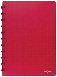 Atoma Trendy schrift, ft A4, 144 bladzijden, commercieel geruit, transparant rood