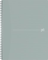 Oxford Origin spiraalschrift, ft A4+, 140 bladzijden, geruit 5 mm, grijs