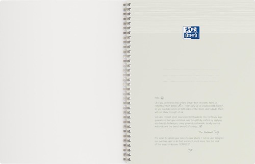 Oxford Origin spiraalschrift, ft A4+, 140 bladzijden, geruit 5 mm, groen-2