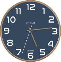 Unilux wandklok Baltic, diameter 30,5 cm, houten frame, blauw