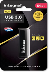 Integral USB stick 3.0, 64 GB, zwart