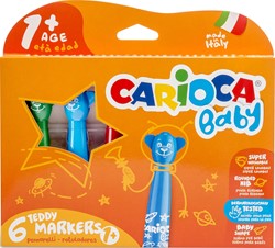 Carioca viltstift Baby Teddy, doos van 6 stuks in geassorteerde kleuren