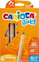 Carioca kleurpotlood Baby 3-in-1, geassorteerde kleuren, 6 stuks in een kartonnen etui