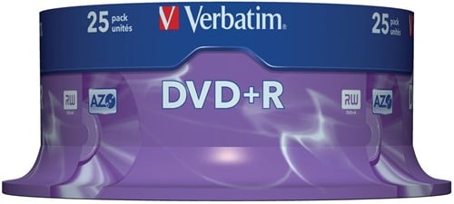 Verbatim DVD recordable DVD+R, spindel van 25 stuks