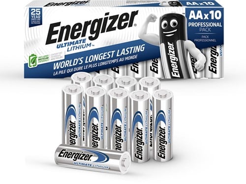 Energizer batterijen Ultimate Lithium AA/L91, pak van 10 stuks