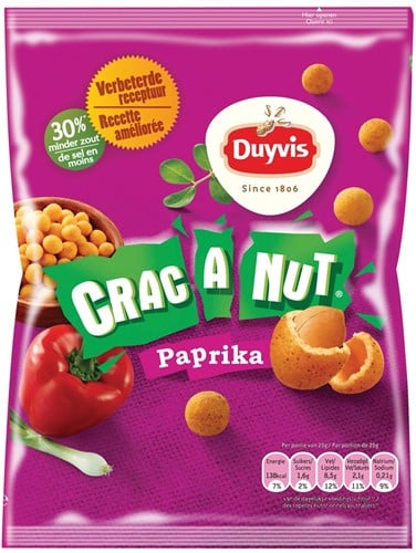 Duyvis nootjes Crac A Nut paprika, zakje van 200 gram