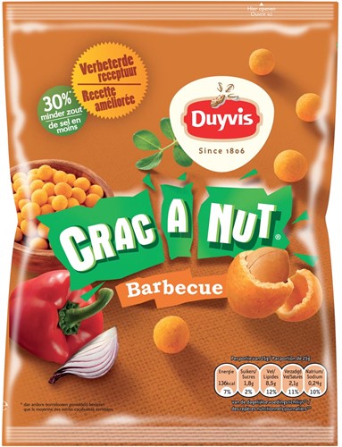 Duyvis nootjes Crac A Nut barbecue, zakje van 200 gram