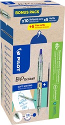 Pilot Ecoball B2P BeGreen balpen, large, blauw, doos van 10 stuks + 10 navullingen