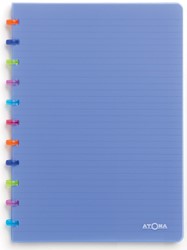 Atoma Tutti Frutti schrift, ft A4, 144 bladzijden, geruit 5 mm, transparant blauw