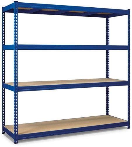 Avasco rek Robus 400, ft 180 x 180 x 60 cm, 4 legborden, uit metaal, blauw
