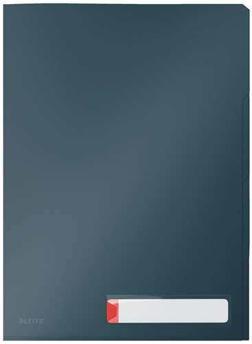Leitz Cosy L-map met tabbladen, 3 compartimenten, ft A4,  PP van 200 micron, ondoorzichtig, grijs