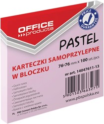 OFFICE products memoblok Pastel, 76 x 76 mm, 100 vel, pastelroze