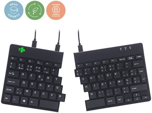 Toetsenbord R-GO Split AZERTY zwart