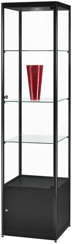 Vitrinekast SDB mpc-o-led zwart 500x500x2000mm