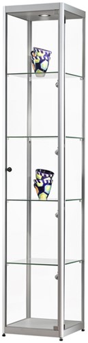Vitrine SDB 115-400 zilver led mag 400x400x2000mm