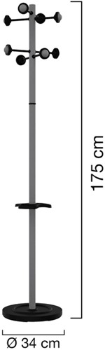 Kapstok Unilux Accueil staand metallic grijs-3