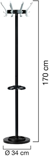 Kapstok Unilux Cypres staand zwart-3