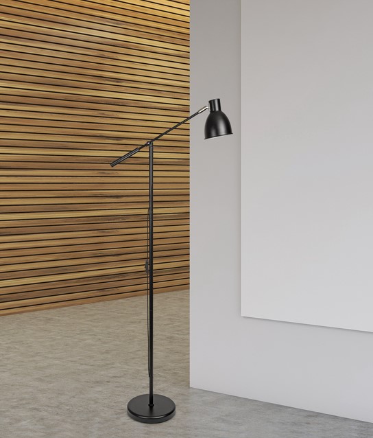duurzame grondstof Bijdrage convergentie Vloerlamp MAUL Finja excl. LED lamp hg 138cm arm 30cm zwart  One-Stop-Office-Shop.nl