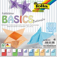 Folia vouwpapier Basic Intensive, ft 15 x 15 cm, pak van 50 vel
